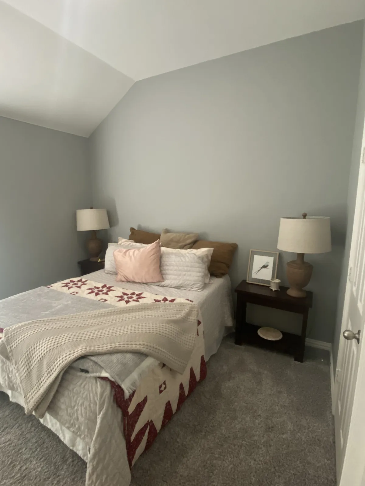 Bedroom with freshly painted light gray walls in a McKinney, TX home